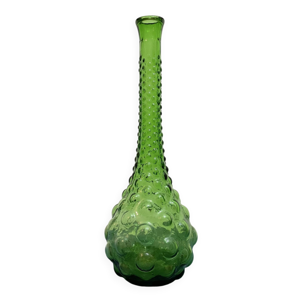 Carafe italienne en verre d'Empoli des années 50/60