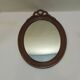 Antique oval mirror in carved wood – Louis XVI style, ribbon bow decoration, mid