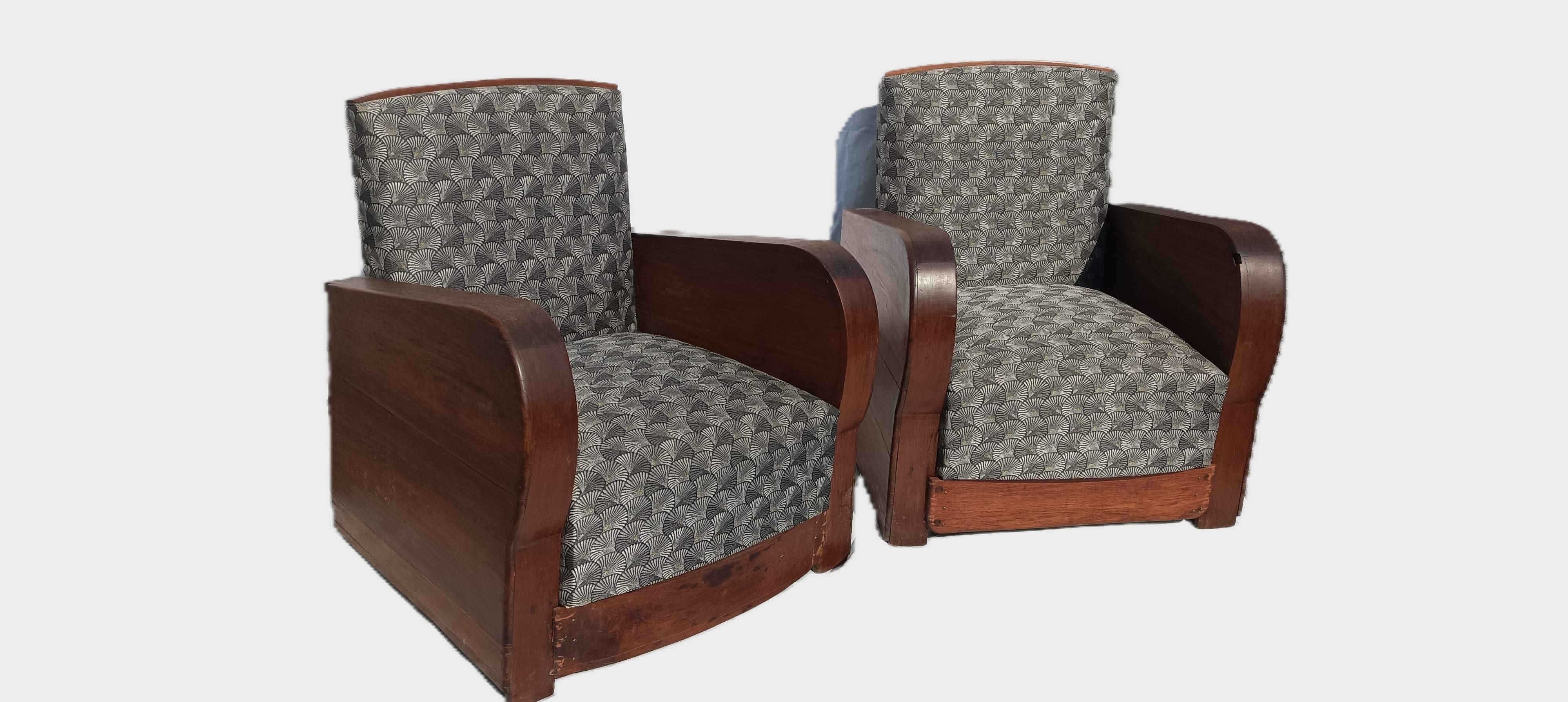 Paire de fauteuils club