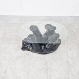 Sculptural black bear coffee table, 1970s