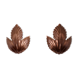 Metallic pink leaf wall lamps