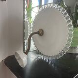 Antique white opaline wall light with a swan neck.