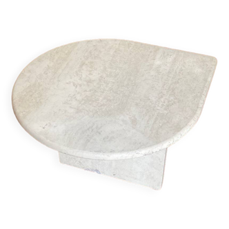 Small vintage Ligne Roset travertine coffee table from the 70s