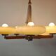 Art Deco Chandelier with 5 Arms and Round Shades from the 1930s