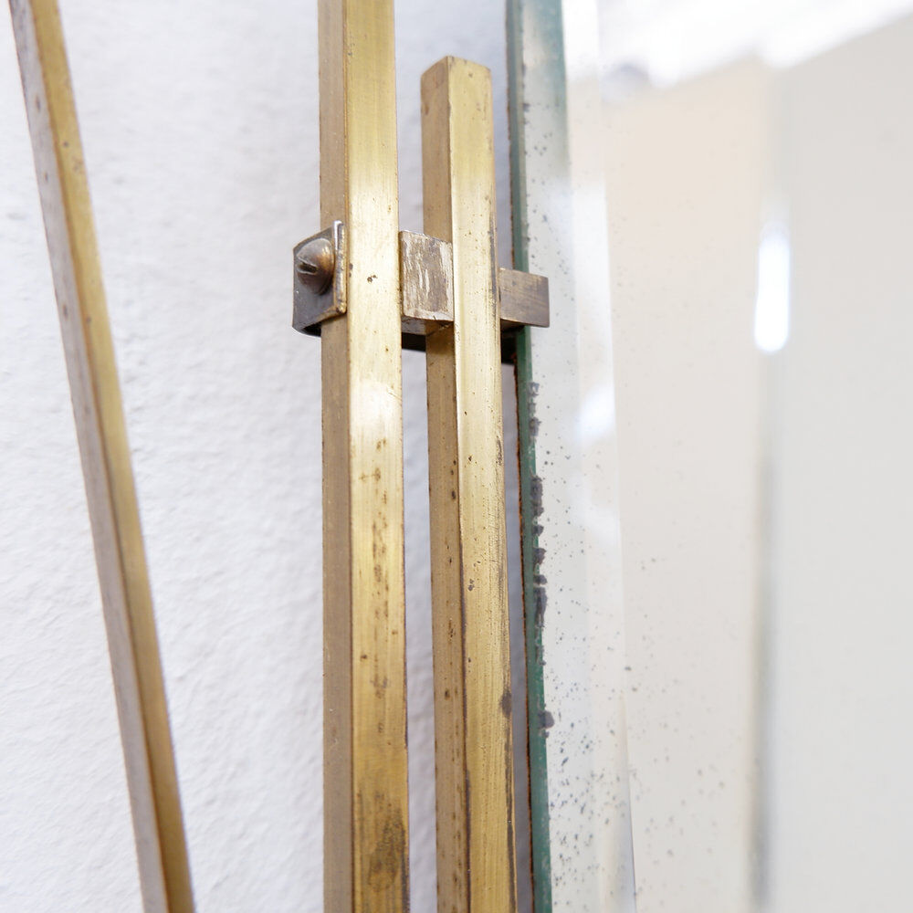Italian brass mirror with scrolls, mid-century - 1950s