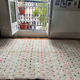 Berber Beni Ouarain handmade rug with small colorful polka dots