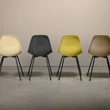 Ensemble de chaises d'appoint en fibre de verre Charles & Ray Eames DSX multicolores pour Herman Mi