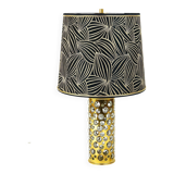 Rupert table lamp by Nikoll mid-century in brass tube and bubble glass, Austria, 1950s.