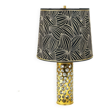Lampe de table Rupert Nikoll milieu du siècle en tube de laiton et verre à bulles, Autriche, années 1950