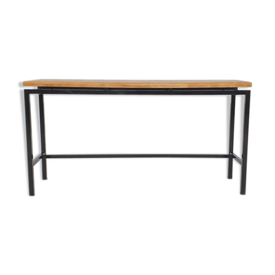 Table d'appoint en teck et métal du milieu du siècle, Pays-Bas années 1960