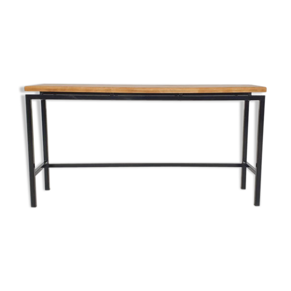 Table d'appoint en teck et métal du milieu du siècle, Pays-Bas années 1960