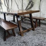Brustalist table and 2 benches by Finnish designer Olavi Hänninen