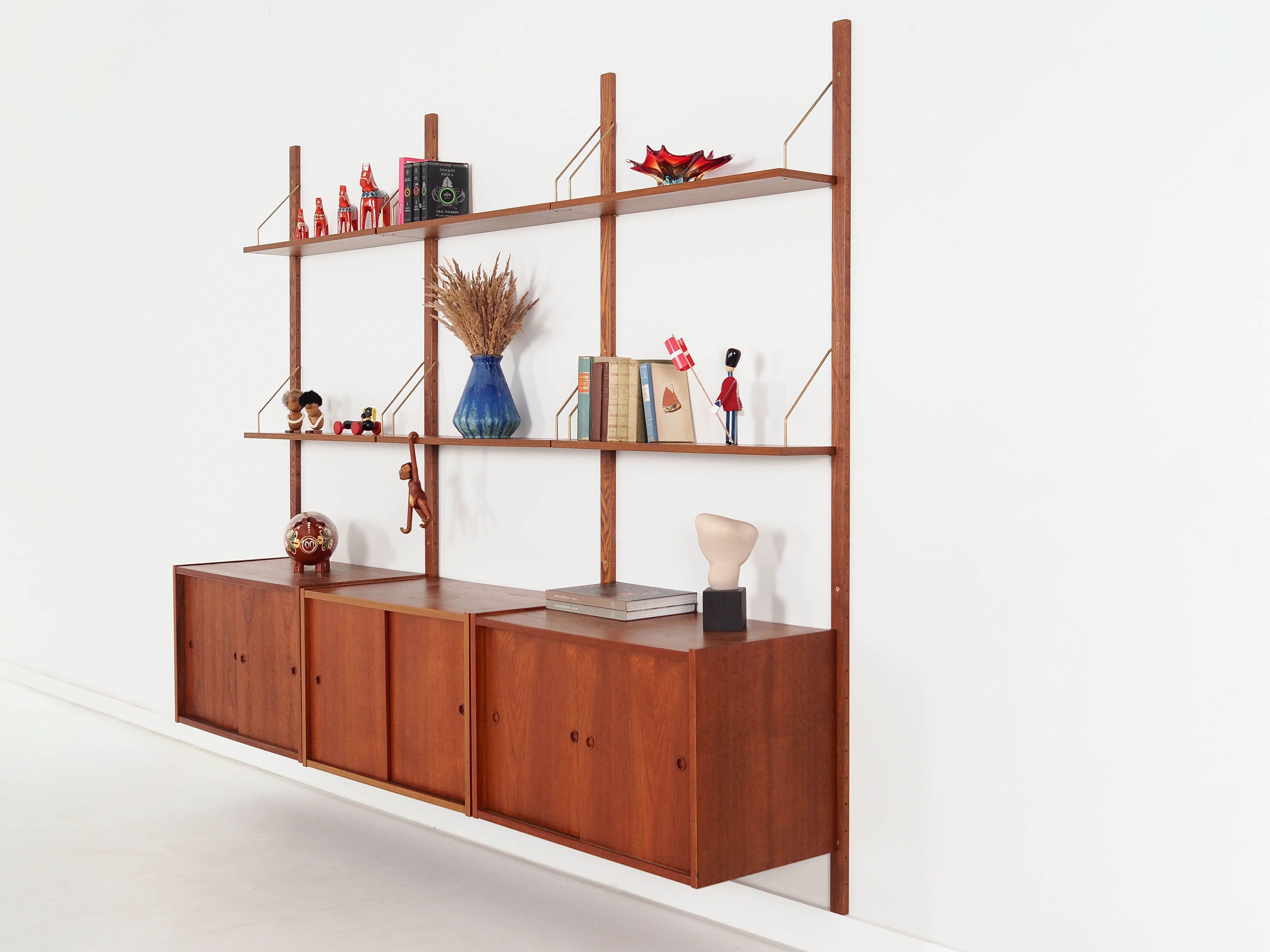 Teak modular bookcase PS System, Danish design, 1960s, manufactured by Rand