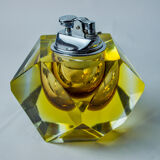 Yellow Sommerso lighter by Seguso, faceted glass from Murano, Italy, 970