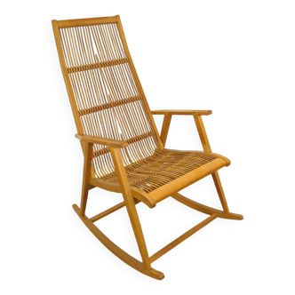 Fauteuil à bascule en rotin Design Hellerau