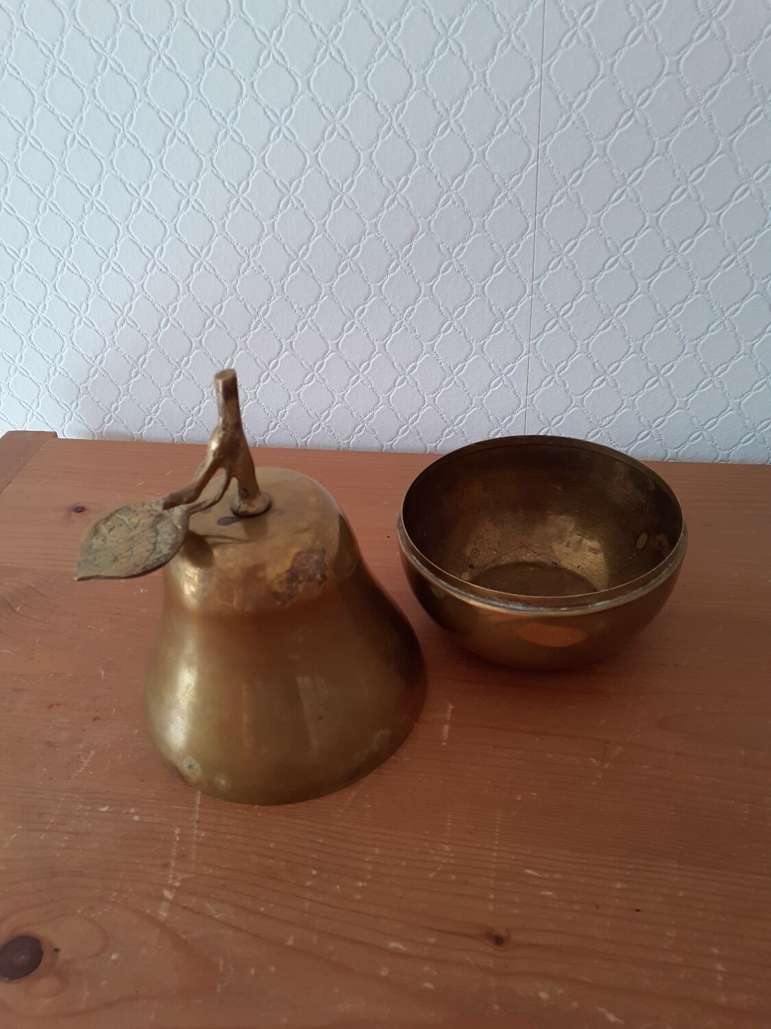 Pear brass candy box