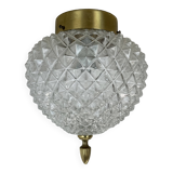 Modernist  "pineapple" ceiling light by glashütte limburg attrib., germany 1970