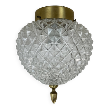 Plafonnier moderniste "pineapple" de glashütte limburg attrib., allemagne 1970