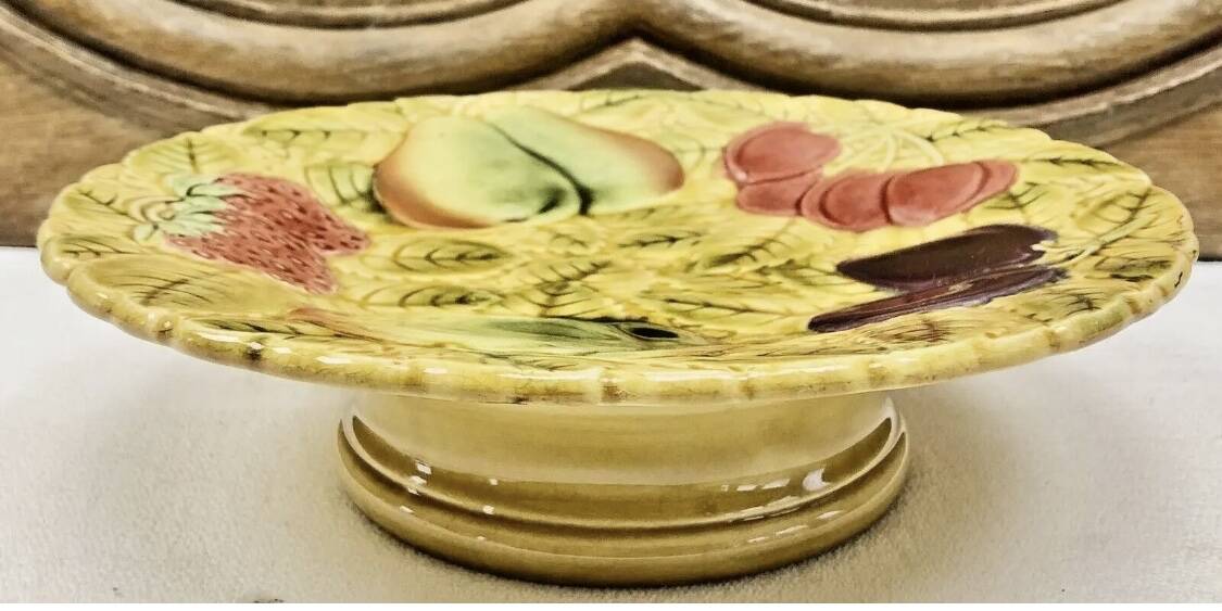 mounted plate cake dish fruit slushie Sarreguemines