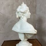 Bust of a woman in Biscuit signed