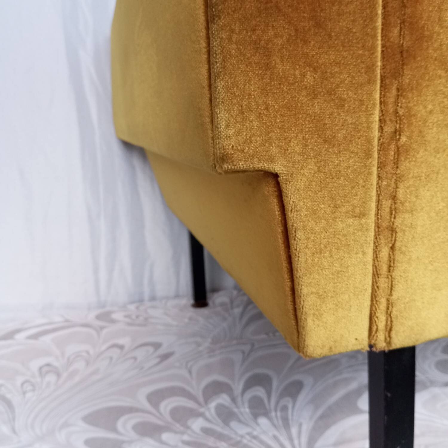 Vintage yellow velvet armchairs