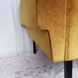 Vintage yellow velvet armchairs