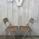 Paire de chaises pliantes chrome et cannage