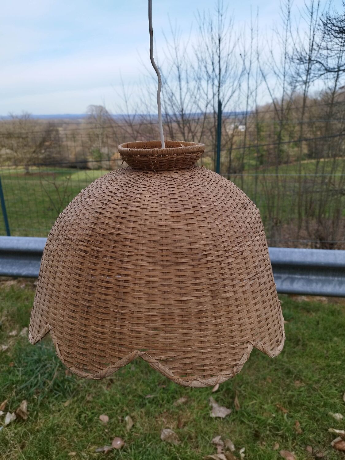 Suspension lampshade rattan straw