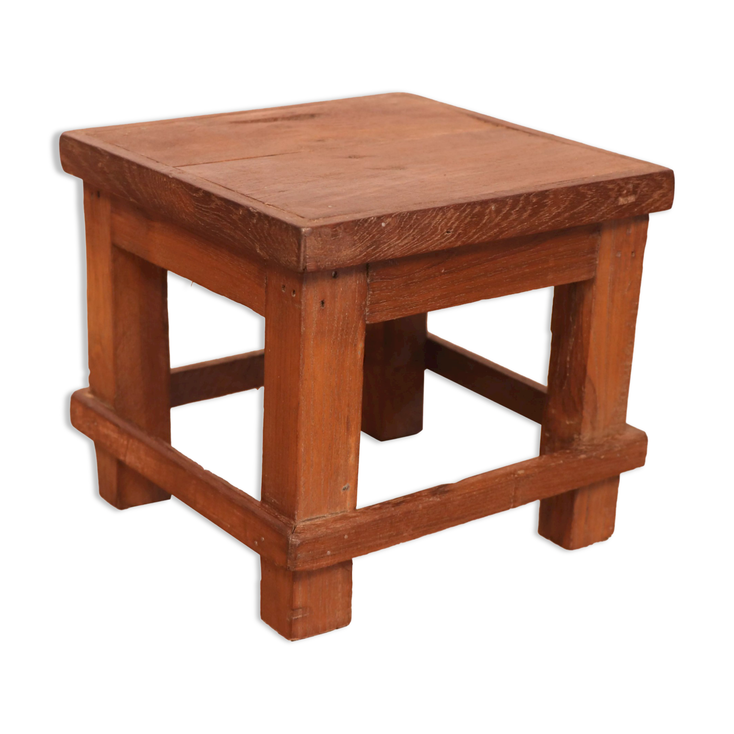 Old small Burmese teak workshop bedside table