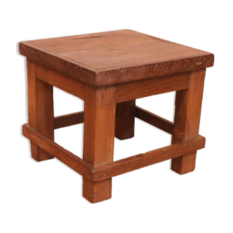 Old small Burmese teak workshop bedside table