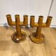 Pair of 3-branch ceramic candle holders from La Ferme des Potiers