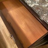 Art Deco bedroom set in walnut burl and marble