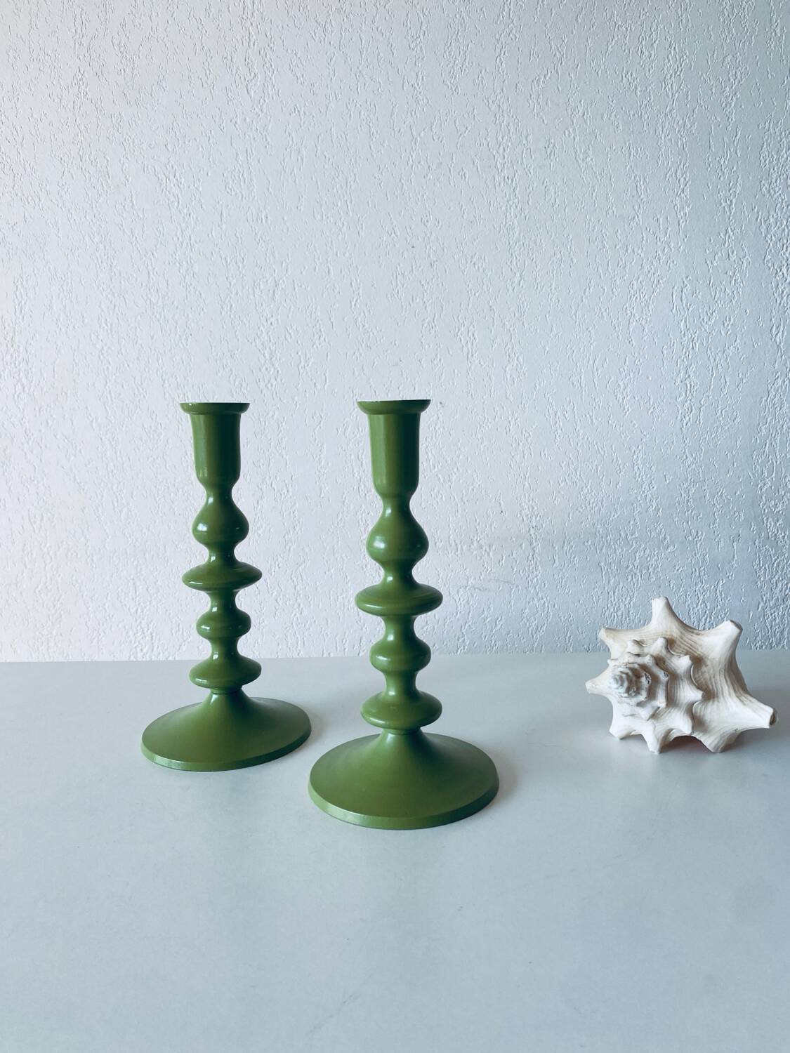 Pair of metal candlesticks