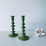 Pair of metal candlesticks