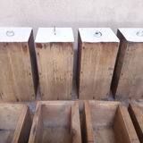 Lot de 8 tiroirs d'atelier avec poignées en bronze
