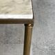 Table basse marbre blanc gris structure en métal laiton doré vintage 60s