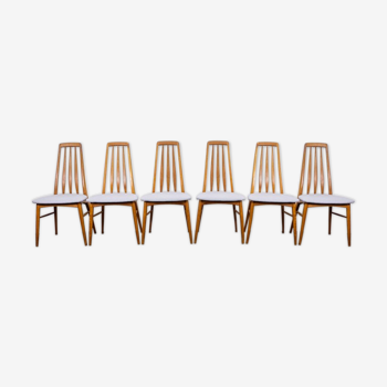Set of 6 eva vintage chairs in Teak Niels Koefoe Hornslet Midcentury 60s