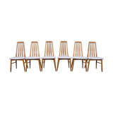 Set of 6 eva vintage chairs in Teak Niels Koefoe Hornslet Midcentury 60s
