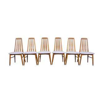 Set of 6 eva vintage chairs in Teak Niels Koefoe Hornslet Midcentury 60s
