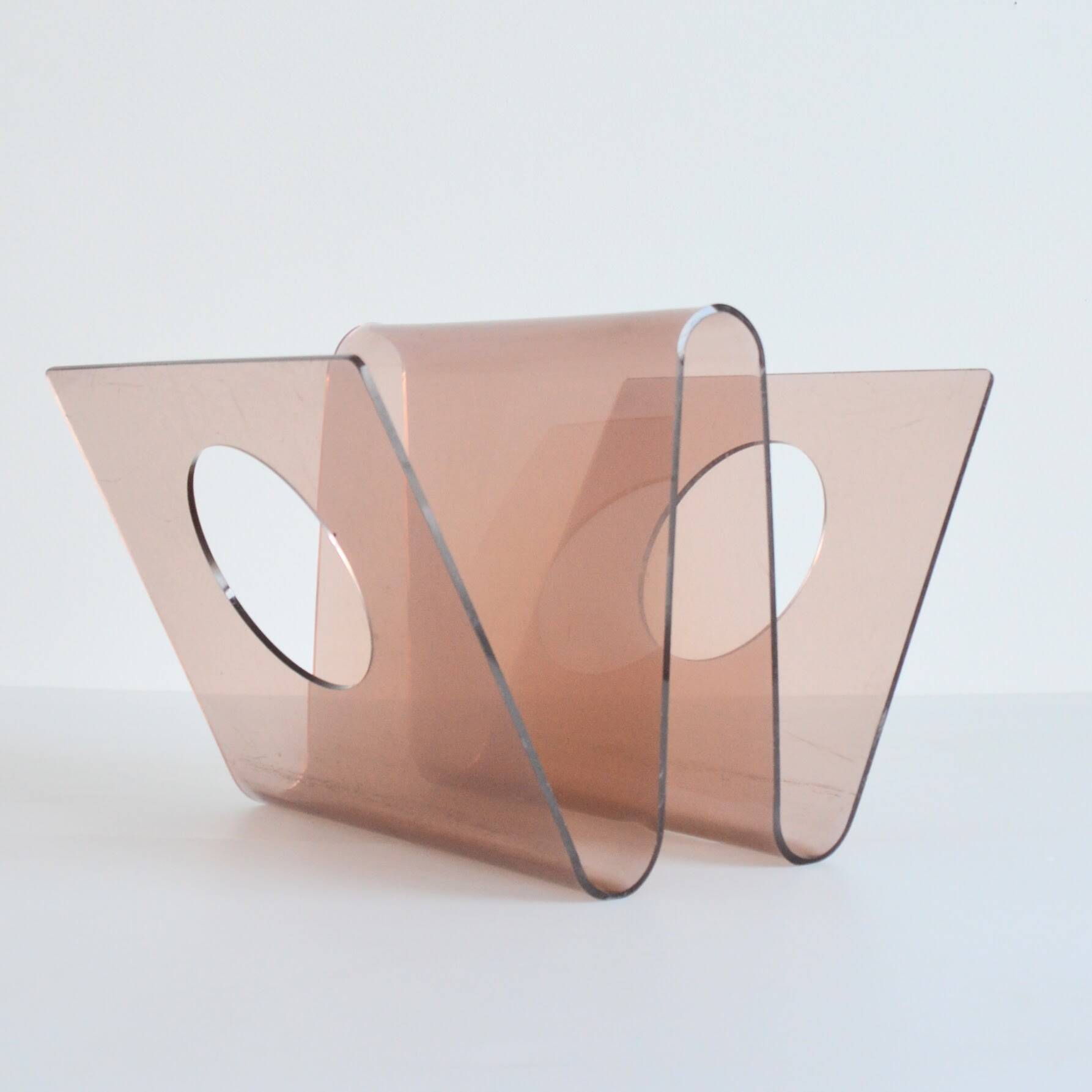 Michel Dumas / Roche Bobois plexiglass magazine rack 1970s