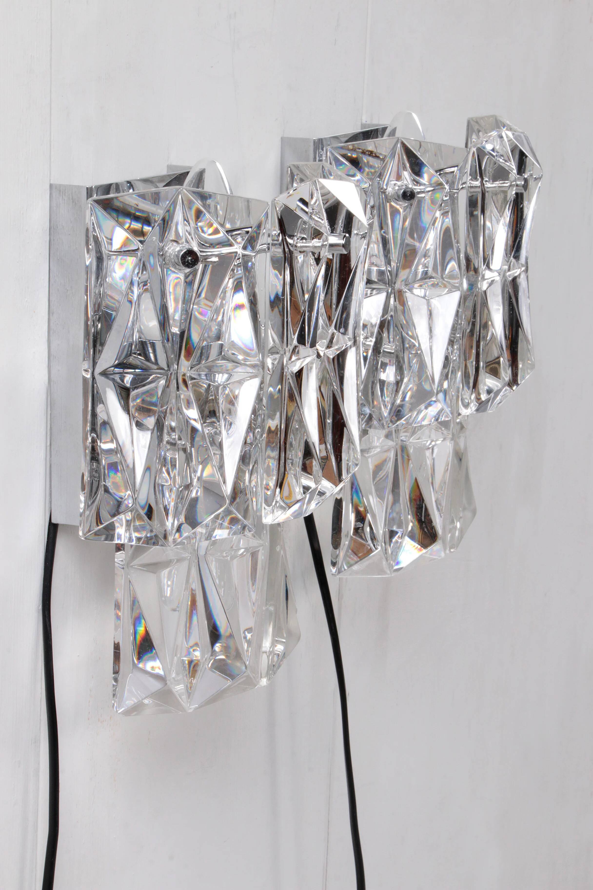 Rare 1960s Kinkeldey German crystal wall sconce 1960