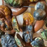 Antique terracotta tree of life candlestick