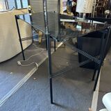 Metal and tinted glass desk