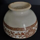 Old earthenware bowl Creil late nineteenth brown decoration