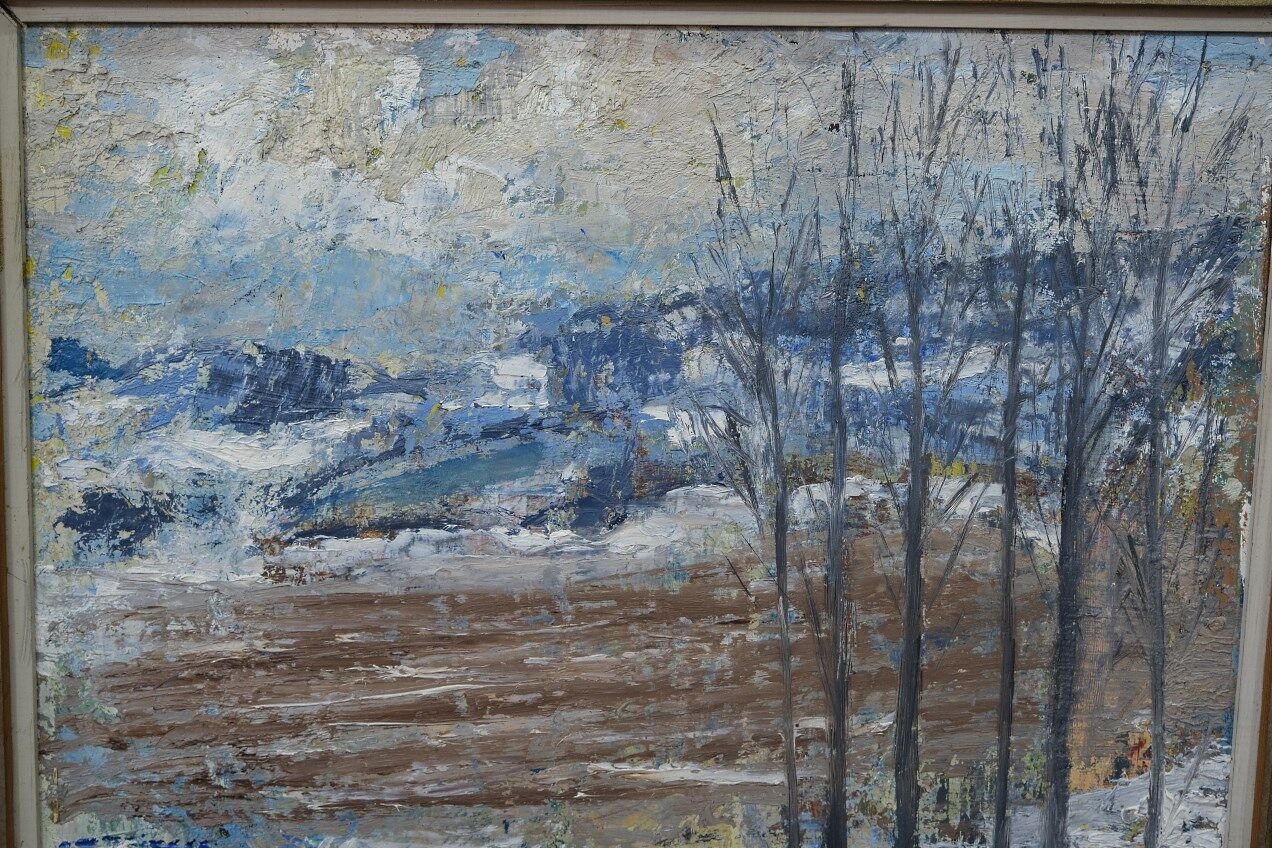 Erik Ström, Swedish painting, 1970s, Oil on panel, Framed