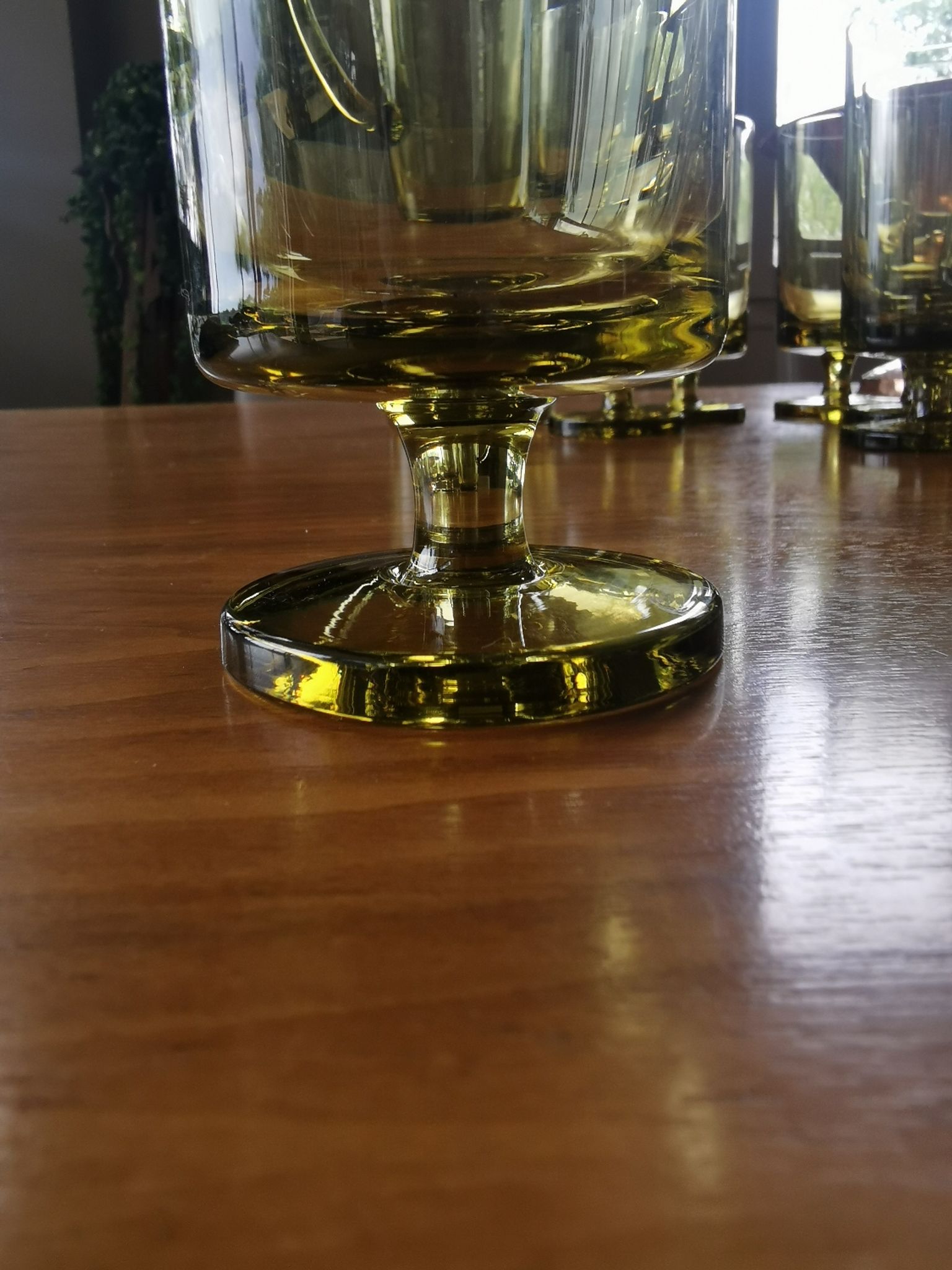 Vintage green glass lemonade set