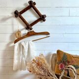 Bamboo imitation accordion coat rack