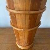 Antique Wooden Barrel Style Umbrella Stand Vintage Decor