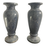 Pair of marble baluster vases
