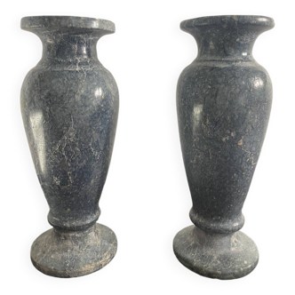 Pair of marble baluster vases